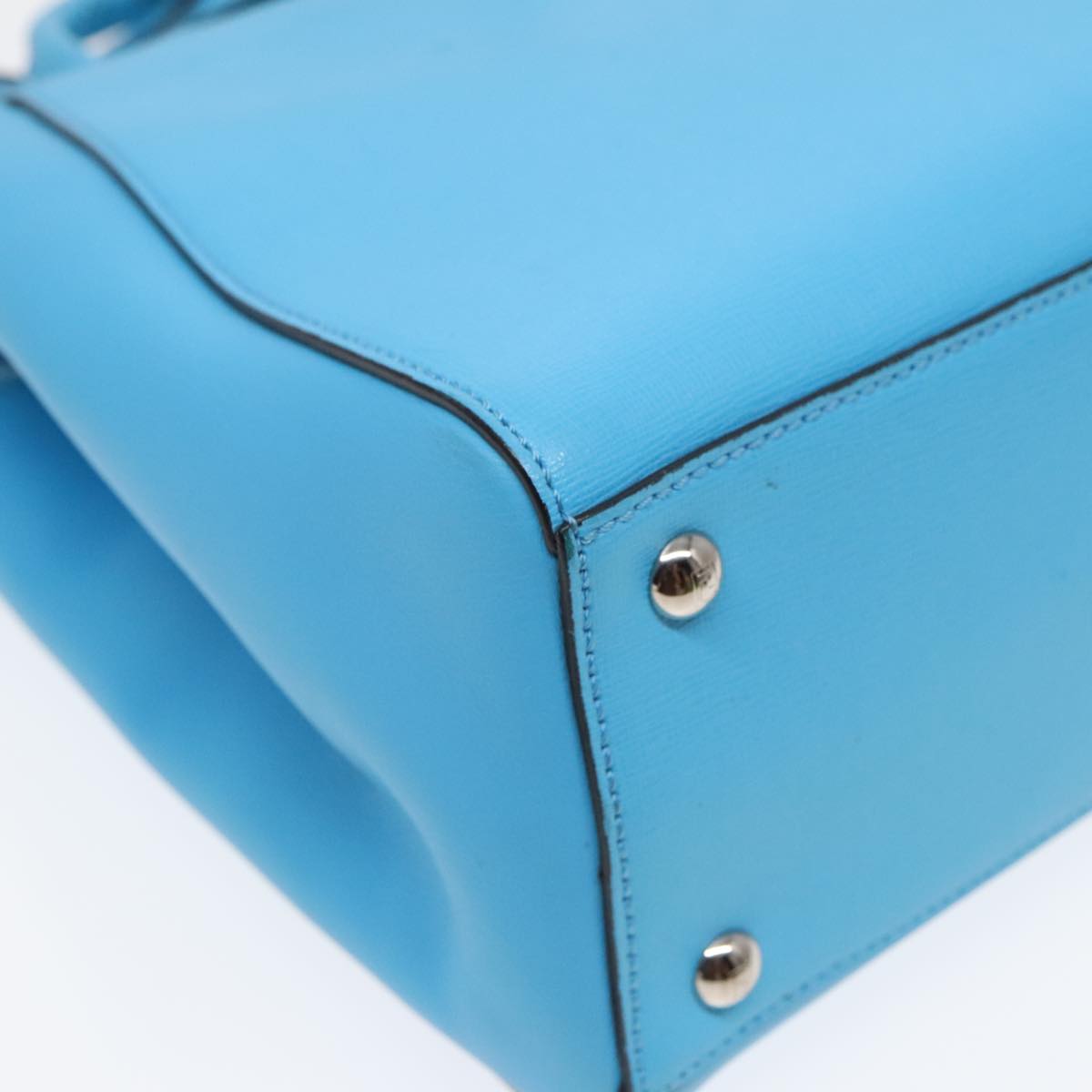 FENDI To joule Hand Bag Leather 2way Blue Silver 91658