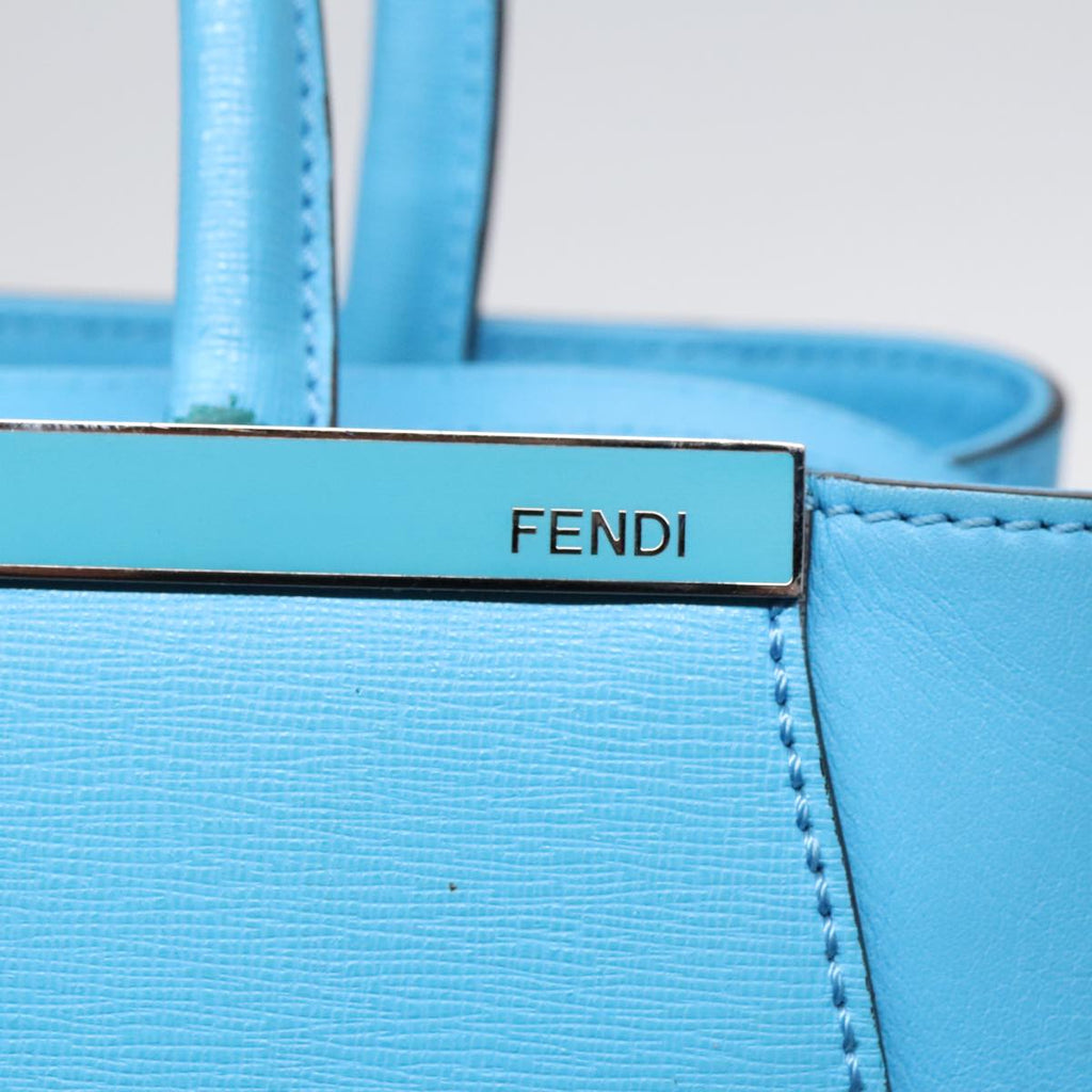 FENDI To joule Hand Bag Leather 2way Blue Silver 91658