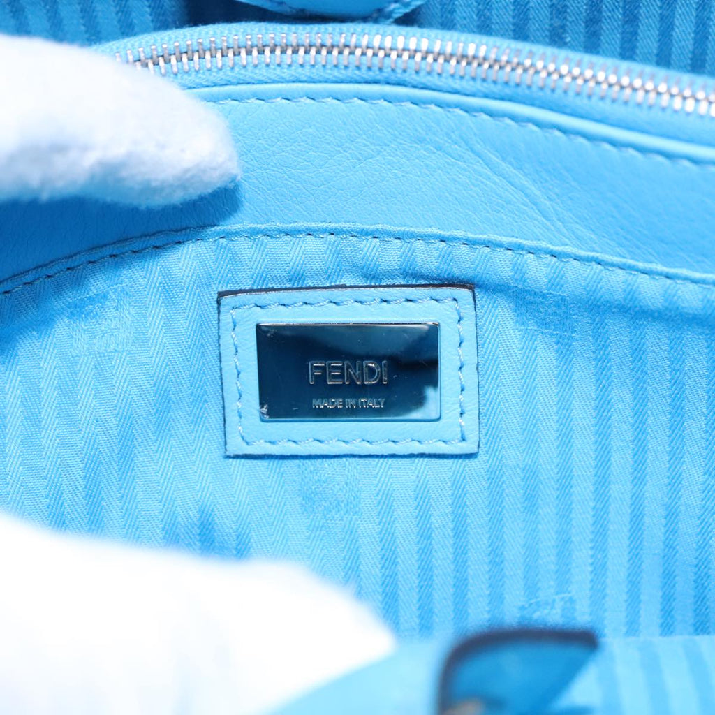 FENDI To joule Hand Bag Leather 2way Blue Silver 91658