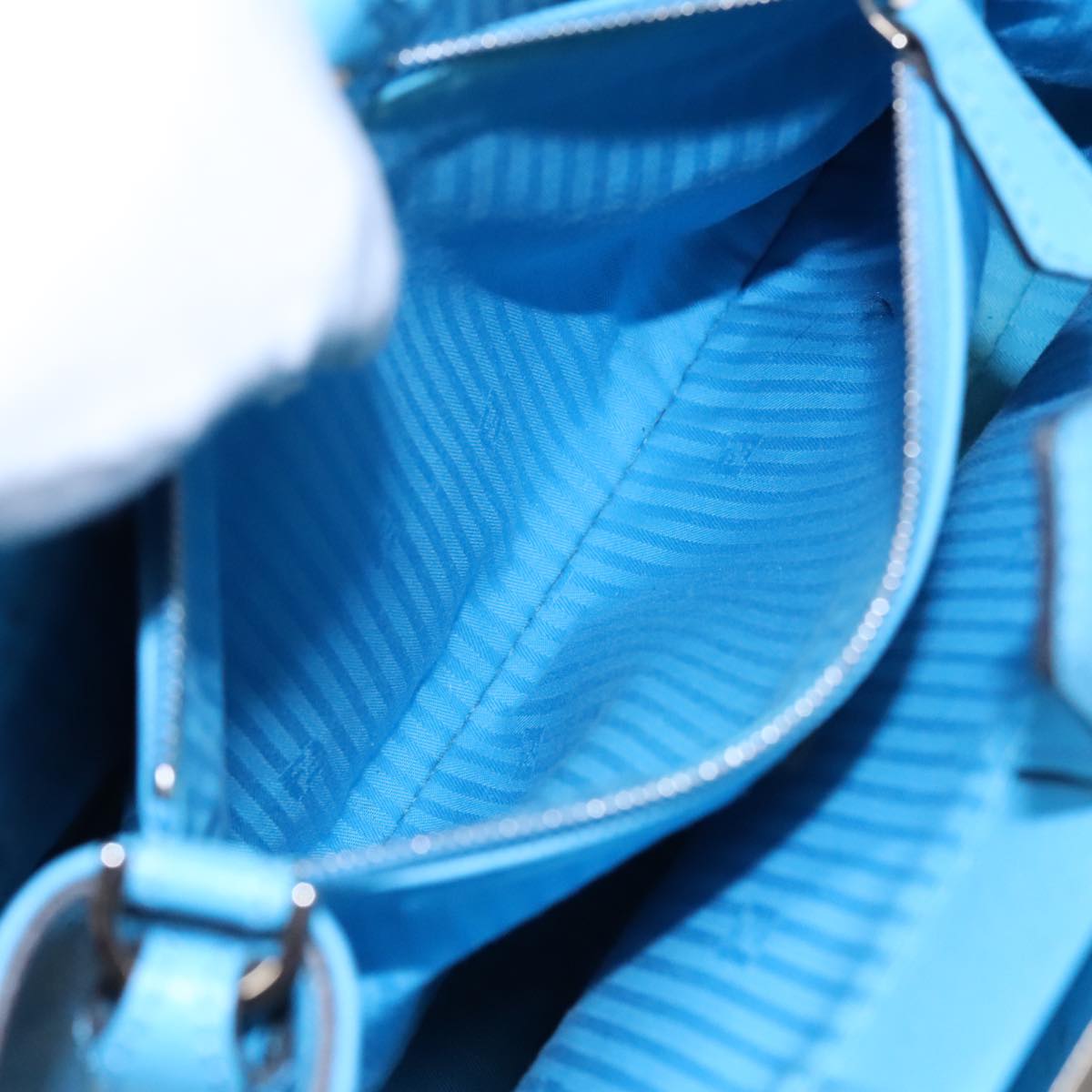 FENDI To joule Hand Bag Leather 2way Blue Silver 91658
