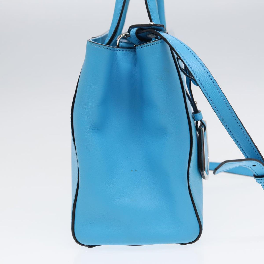 FENDI To joule Hand Bag Leather 2way Blue Silver 91658
