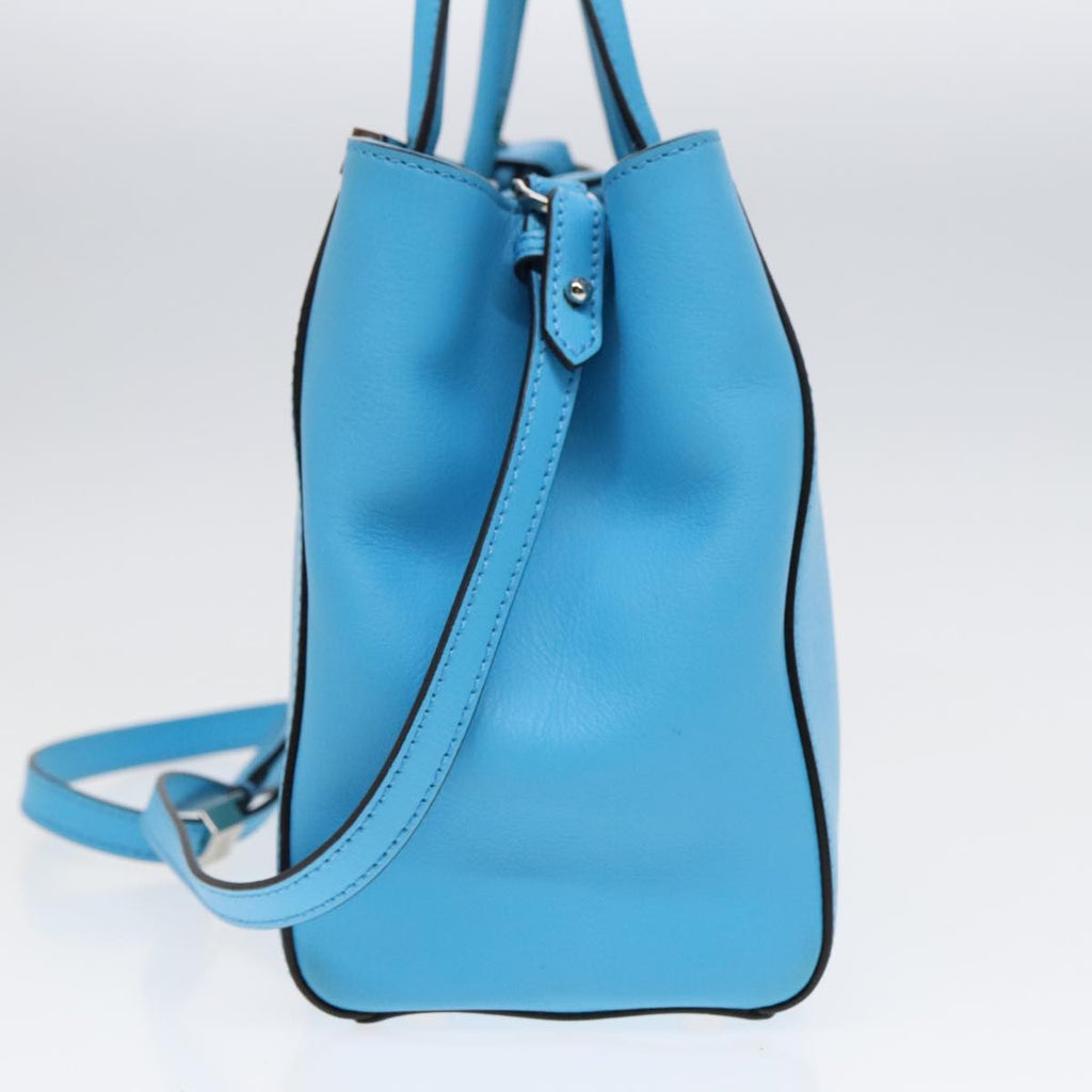 FENDI To joule Hand Bag Leather 2way Blue Silver 91658