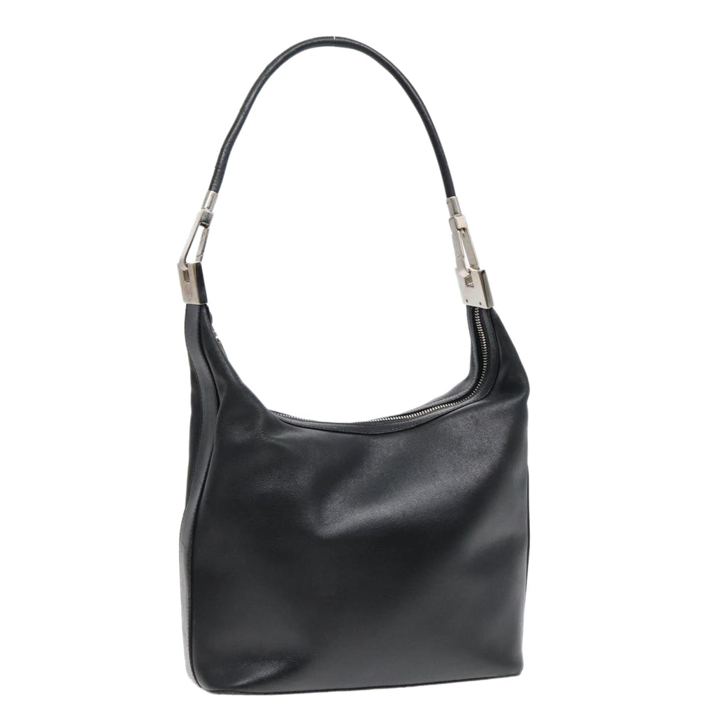 GUCCI Shoulder Bag Leather Black Silver 001 3814 91702