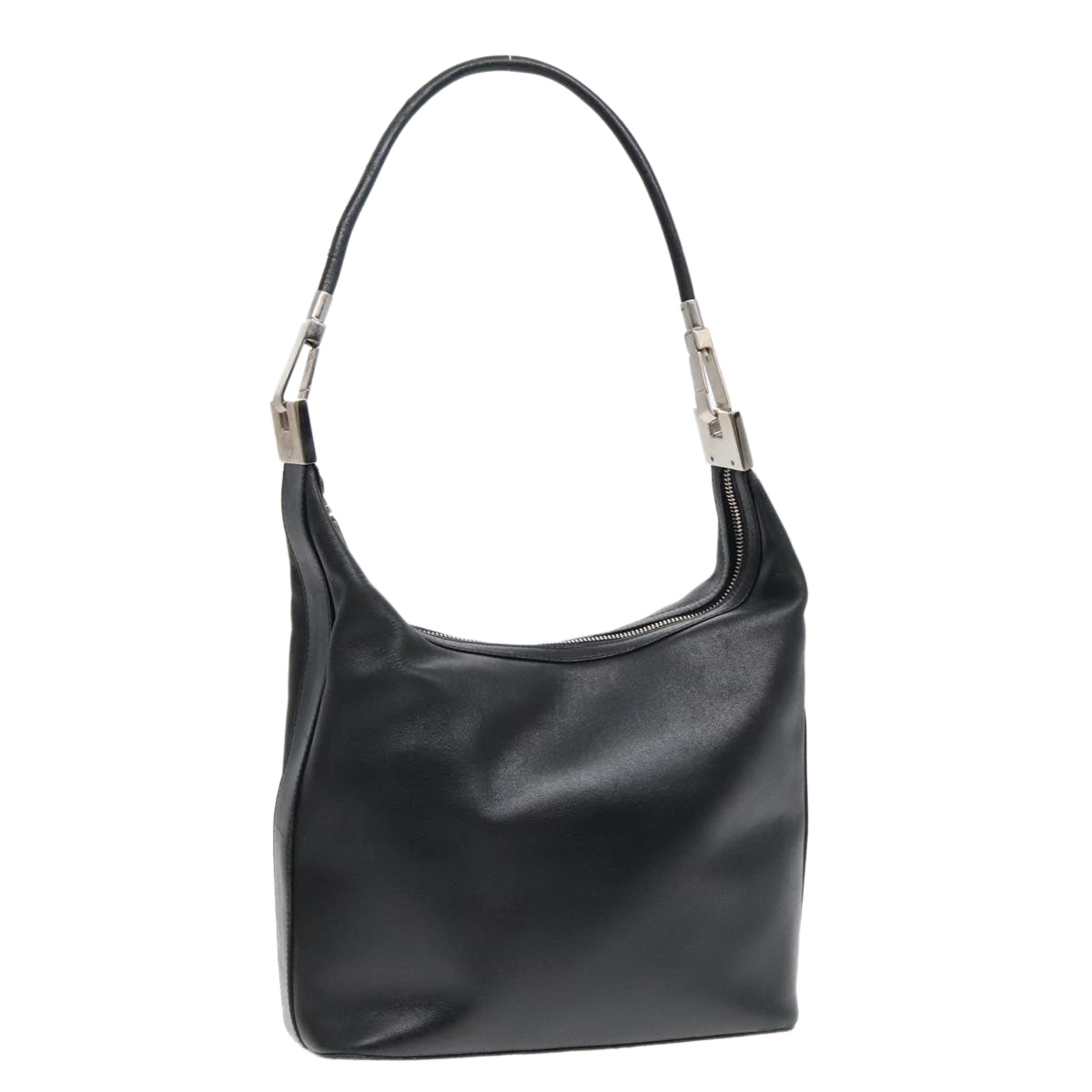 GUCCI Shoulder Bag Leather Black Silver 001 3814 91702