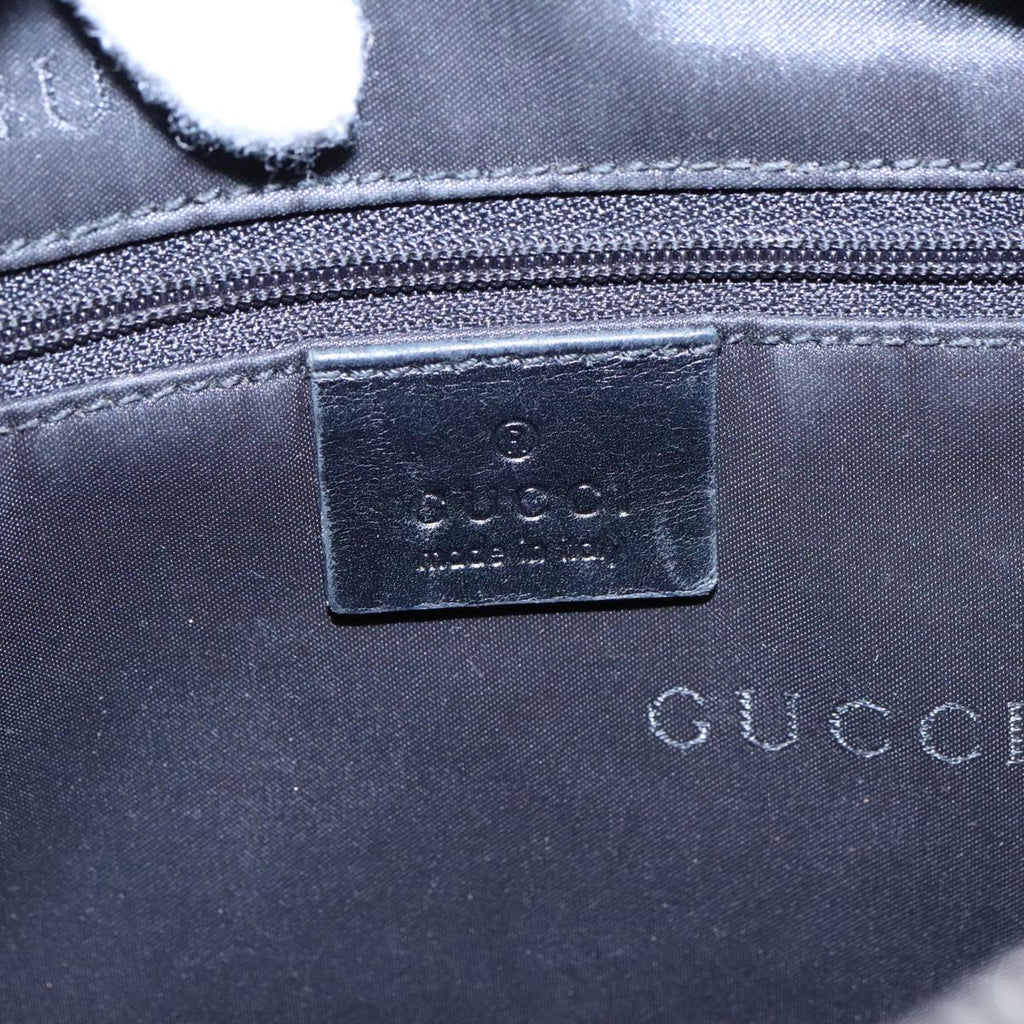 GUCCI Shoulder Bag Leather Black Silver 001 3814 91702