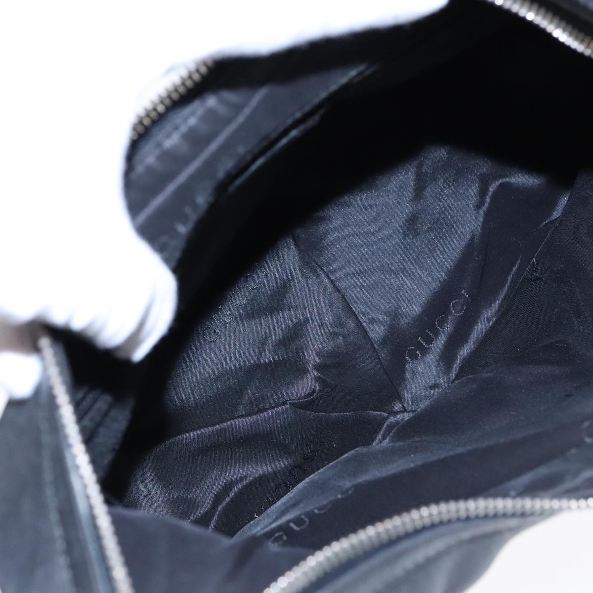 GUCCI Shoulder Bag Leather Black Silver 001 3814 91702