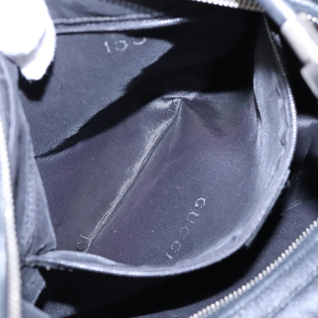 GUCCI Shoulder Bag Leather Black Silver 001 3814 91702