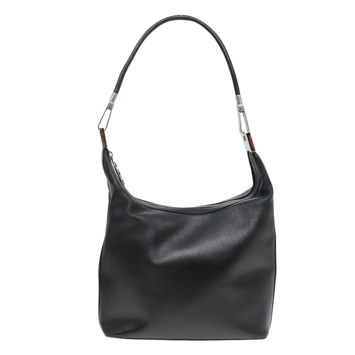 GUCCI Shoulder Bag Leather Black Silver 001 3814 91702