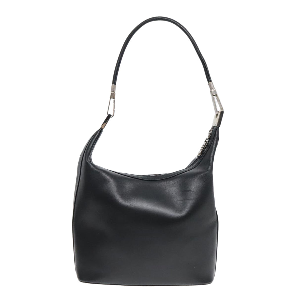 GUCCI Shoulder Bag Leather Black Silver 001 3814 91702