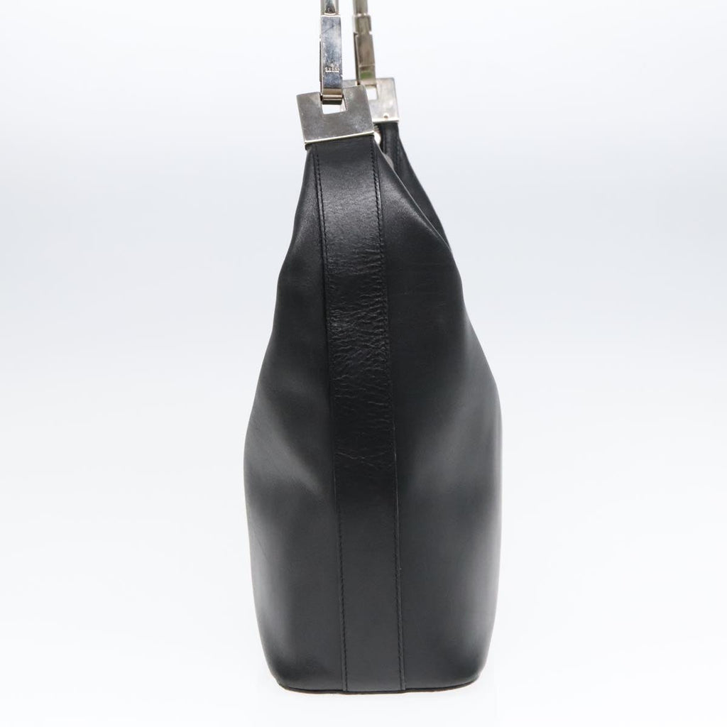 GUCCI Shoulder Bag Leather Black Silver 001 3814 91702