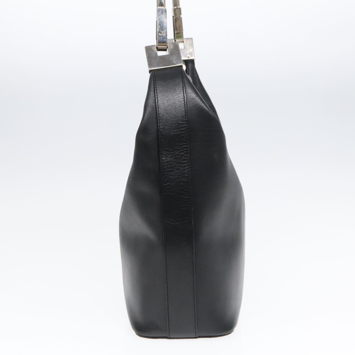 GUCCI Shoulder Bag Leather Black Silver 001 3814 91702