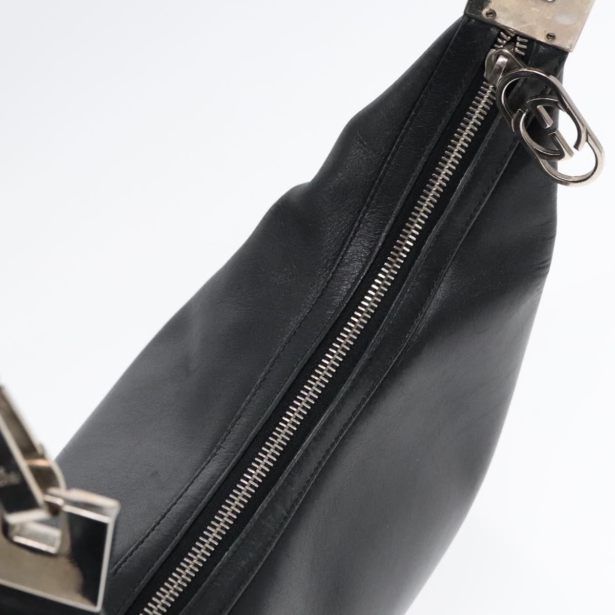 GUCCI Shoulder Bag Leather Black Silver 001 3814 91702