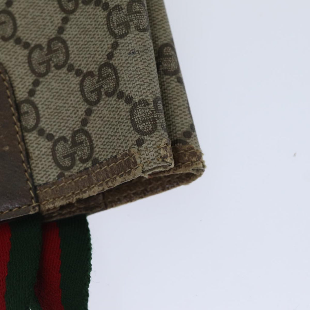 GUCCI GG Supreme Web Sherry Line Tote Bag PVC Leather Beige 39 02 003 91706
