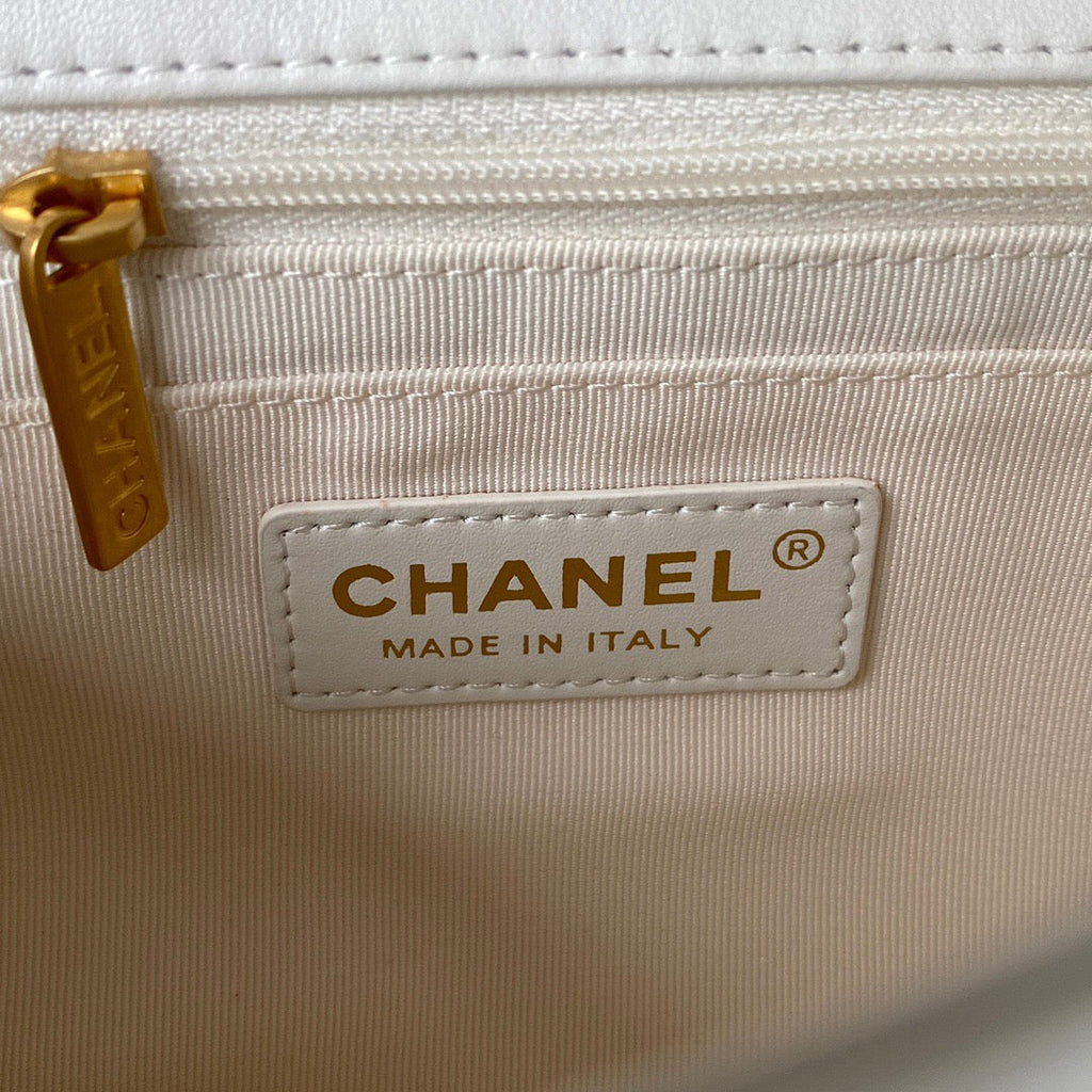 CHLSmall Flap Bag Gold Hardware White For Women, Women’s Handbags, Shoulder Bags 7.9in/20cm AS3450