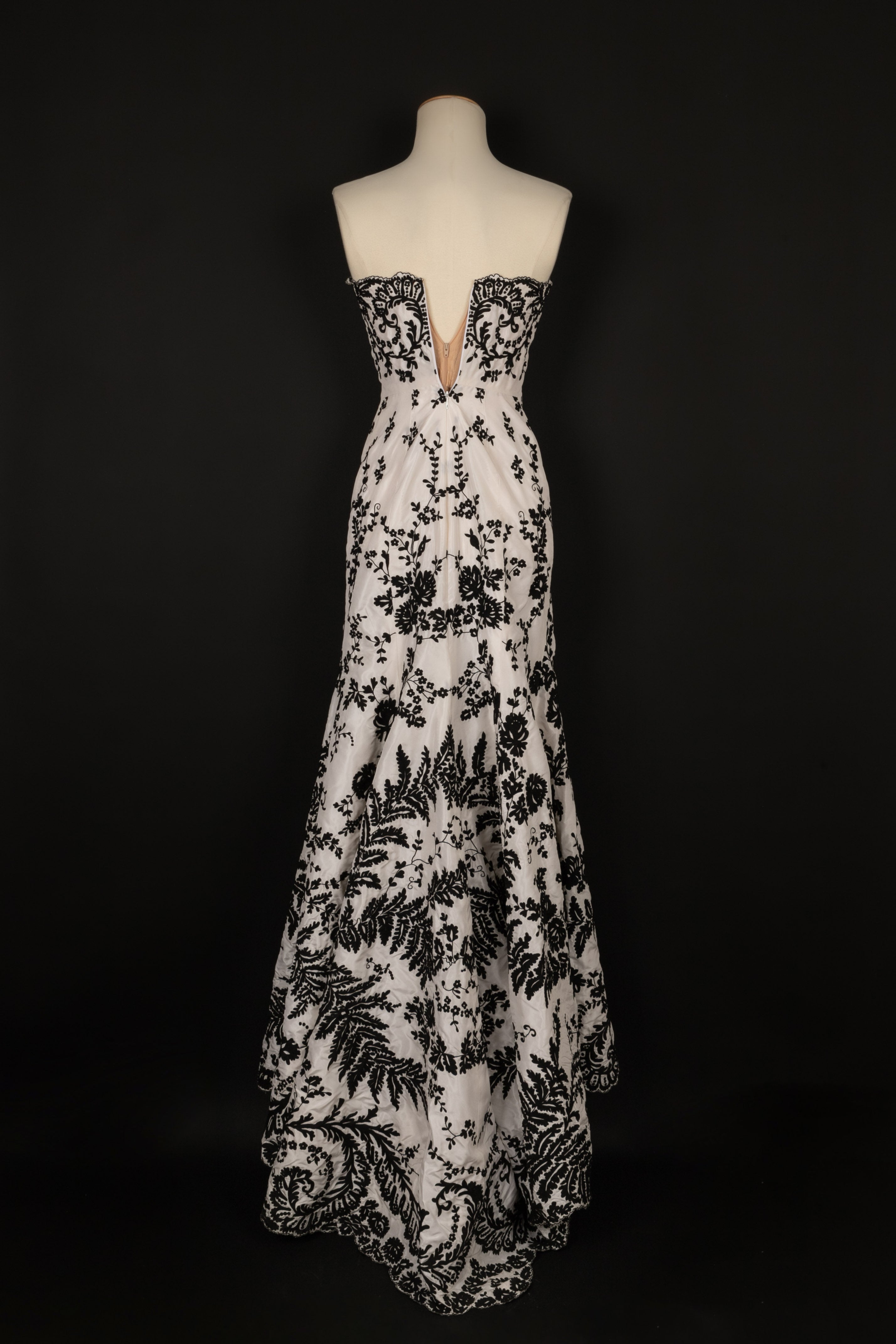 Longue robe bustier Oscar de la Renta