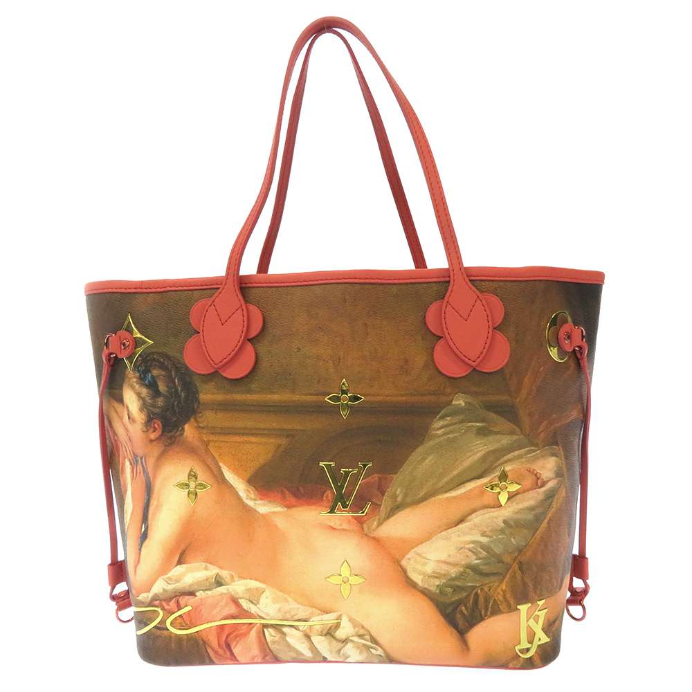 LOUIS VUITTON Neverfull Boucher Poppy petal M43357 PVC Coated Canvas Masters CollectionxCalf Leather Size MM