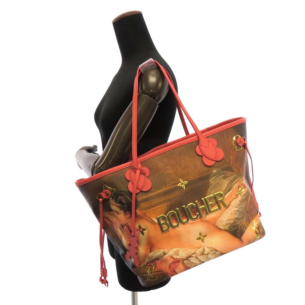 LOUIS VUITTON Neverfull Boucher Poppy petal M43357 PVC Coated Canvas Masters CollectionxCalf Leather Size MM