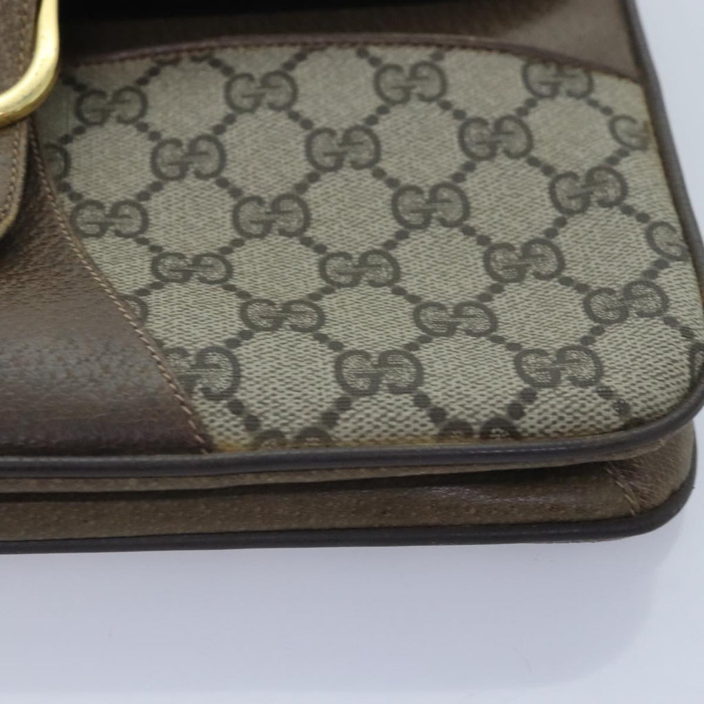 GUCCI GG Supreme Shoulder Bag PVC Leather Beige Gold 91816