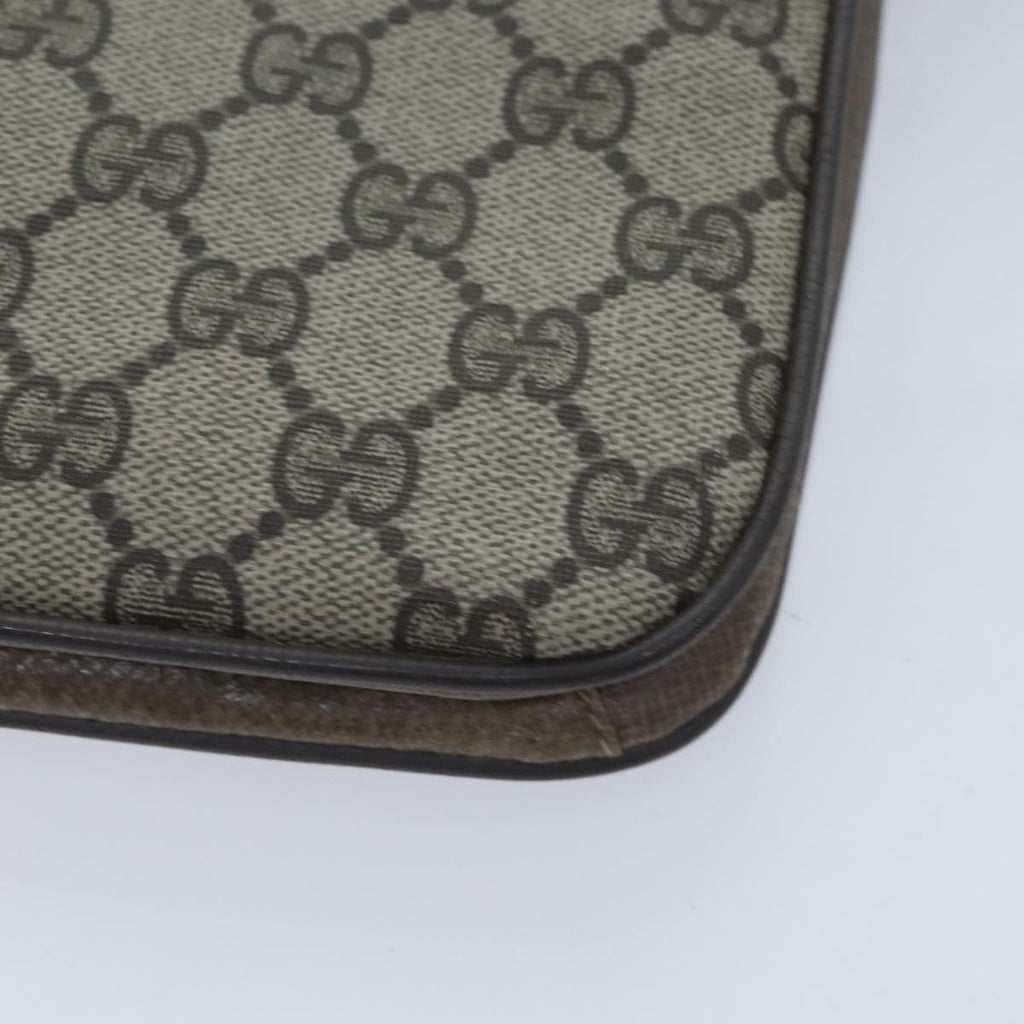 GUCCI GG Supreme Shoulder Bag PVC Leather Beige Gold 91816