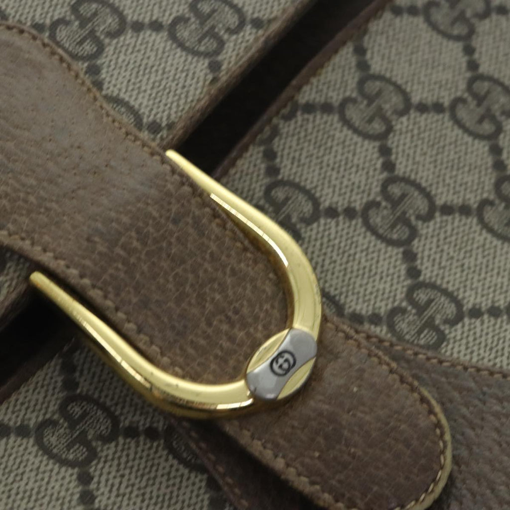 GUCCI GG Supreme Shoulder Bag PVC Leather Beige Gold 91816