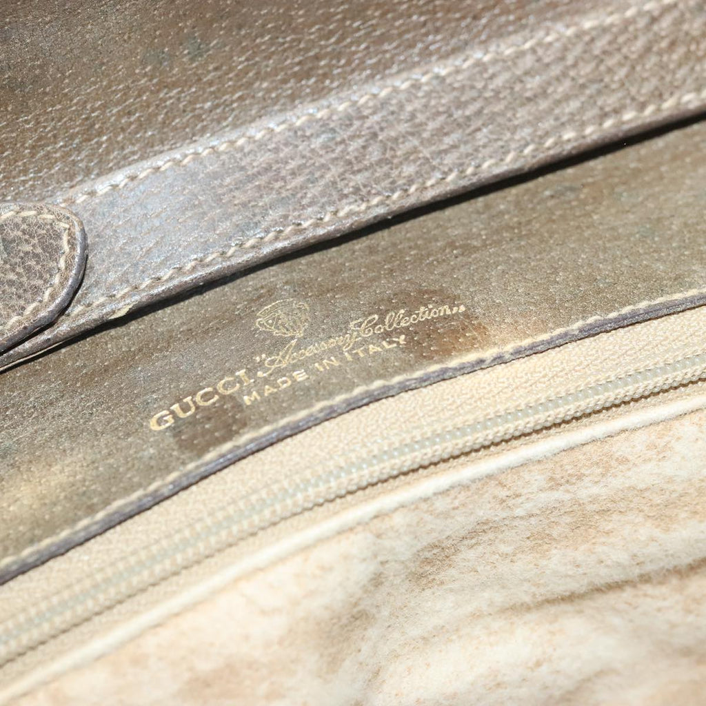 GUCCI GG Supreme Shoulder Bag PVC Leather Beige Gold 91816
