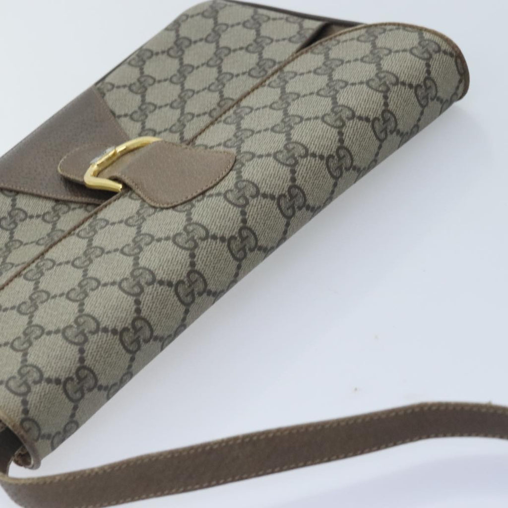 GUCCI GG Supreme Shoulder Bag PVC Leather Beige Gold 91816
