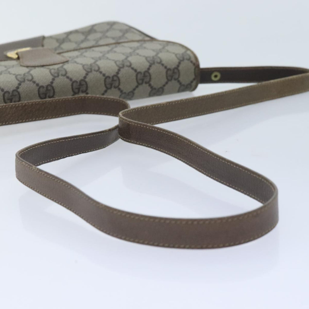 GUCCI GG Supreme Shoulder Bag PVC Leather Beige Gold 91816