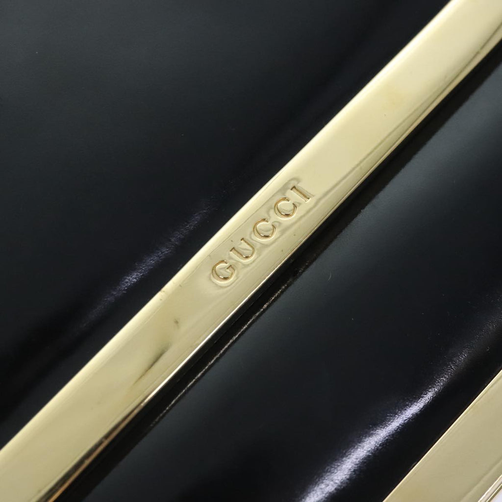 GUCCI Shoulder Bag Leather Black Gold 001 2058 1764 0 91830