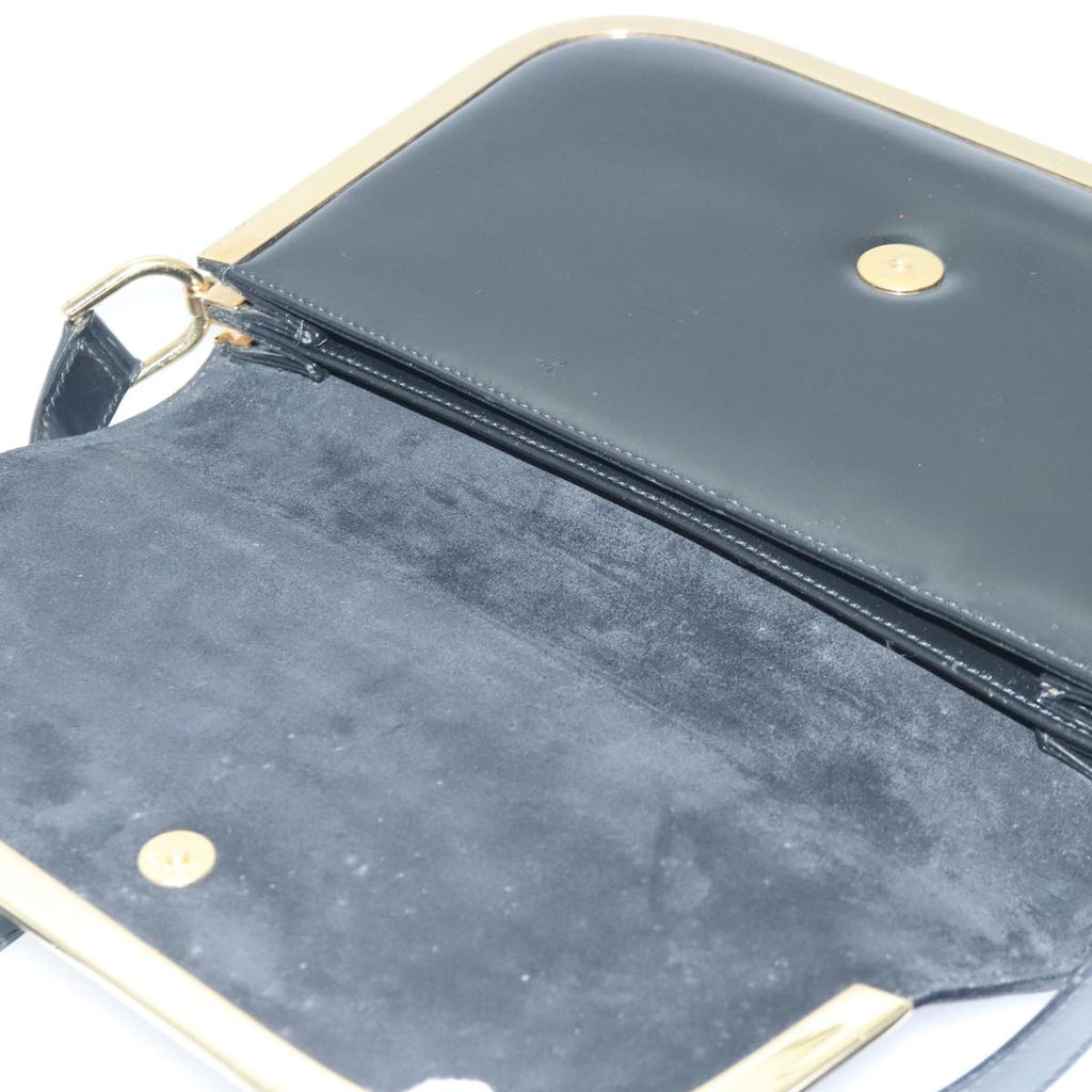 GUCCI Shoulder Bag Leather Black Gold 001 2058 1764 0 91830