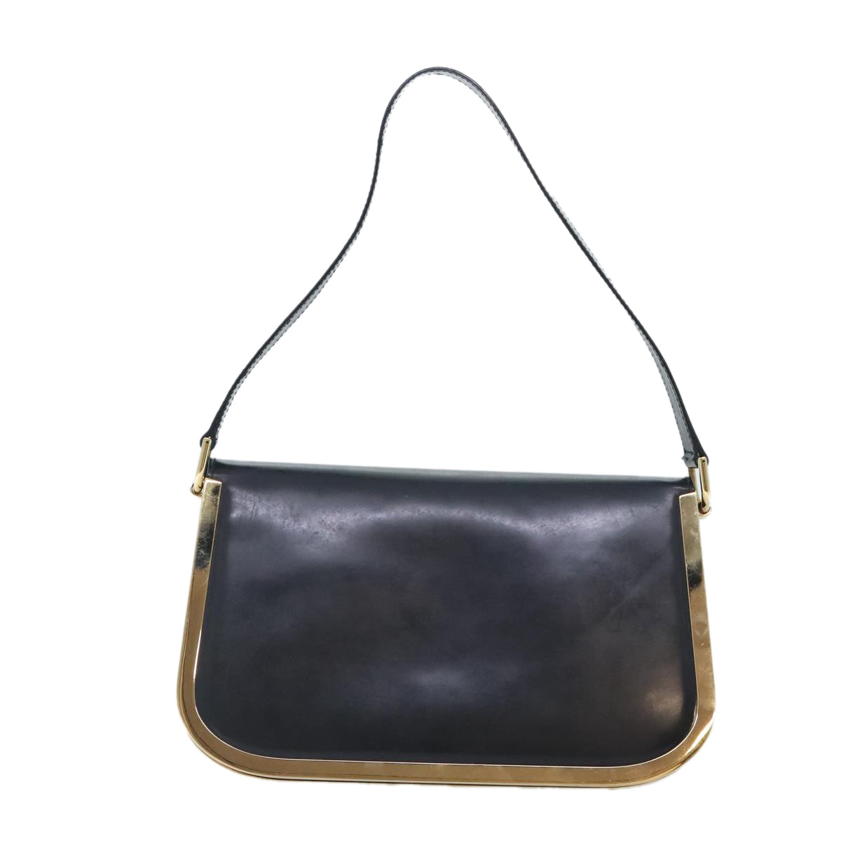 GUCCI Shoulder Bag Leather Black Gold 001 2058 1764 0 91830