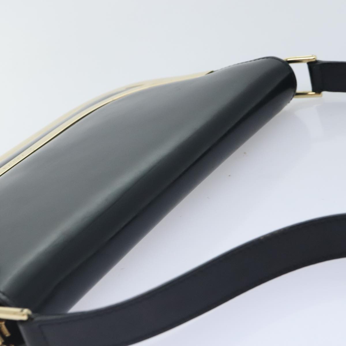 GUCCI Shoulder Bag Leather Black Gold 001 2058 1764 0 91830