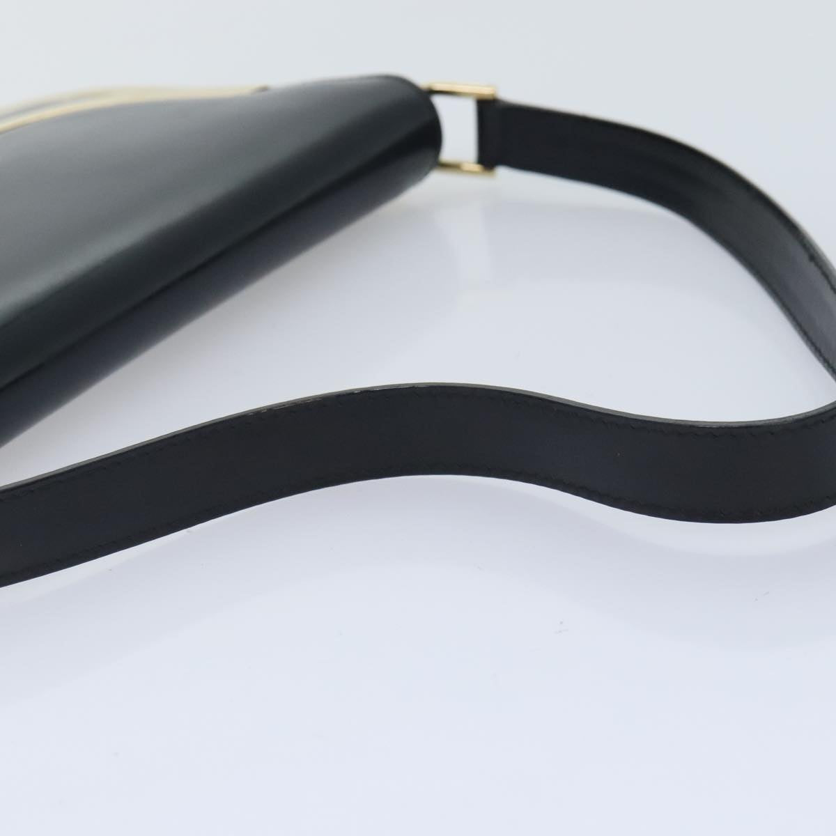 GUCCI Shoulder Bag Leather Black Gold 001 2058 1764 0 91830