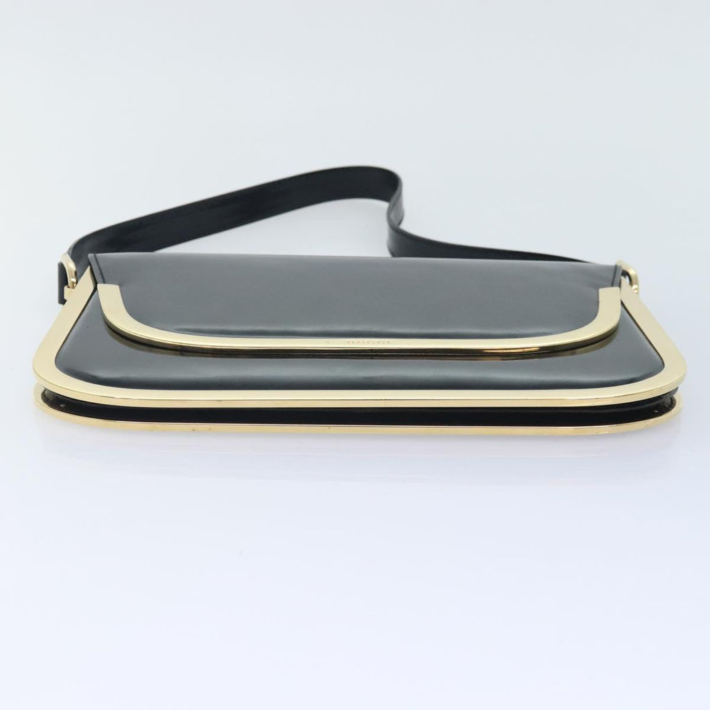 GUCCI Shoulder Bag Leather Black Gold 001 2058 1764 0 91830