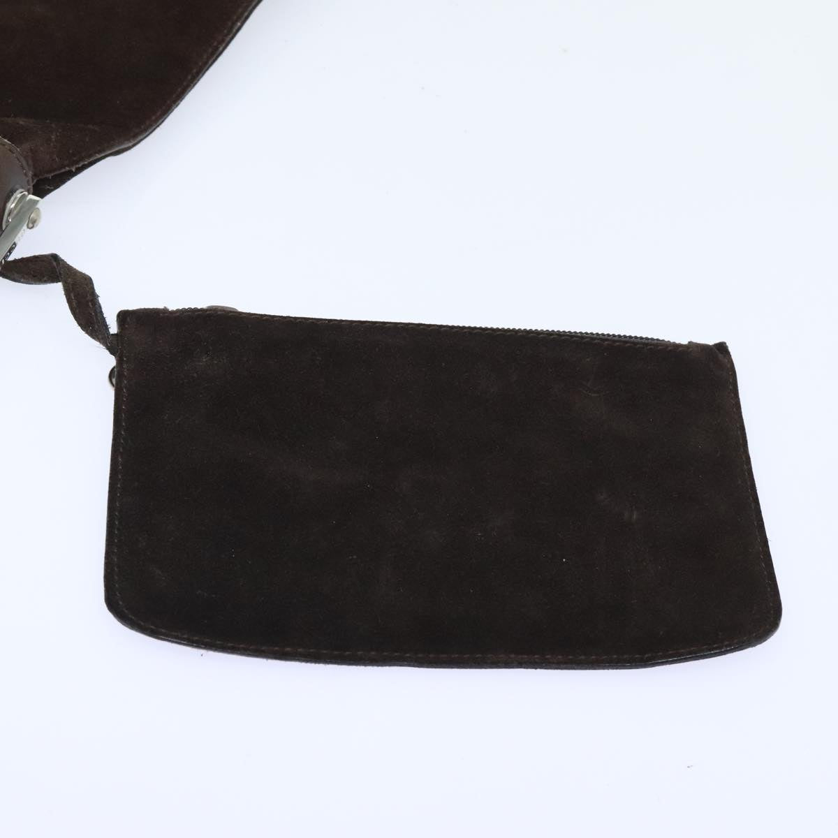 GUCCI Shoulder Bag Suede Brown Silver 001 2853 1991 5 91839