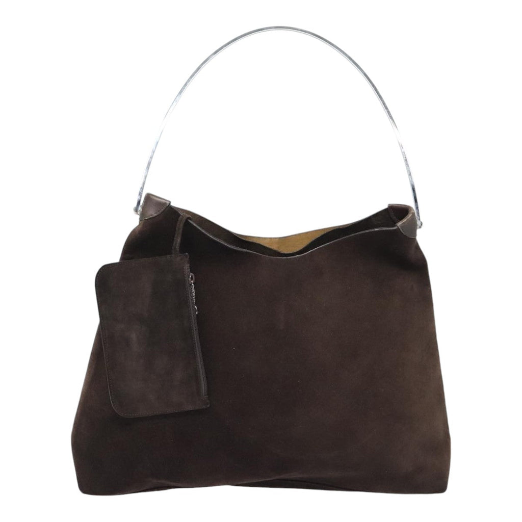 GUCCI Shoulder Bag Suede Brown Silver 001 2853 1991 5 91839