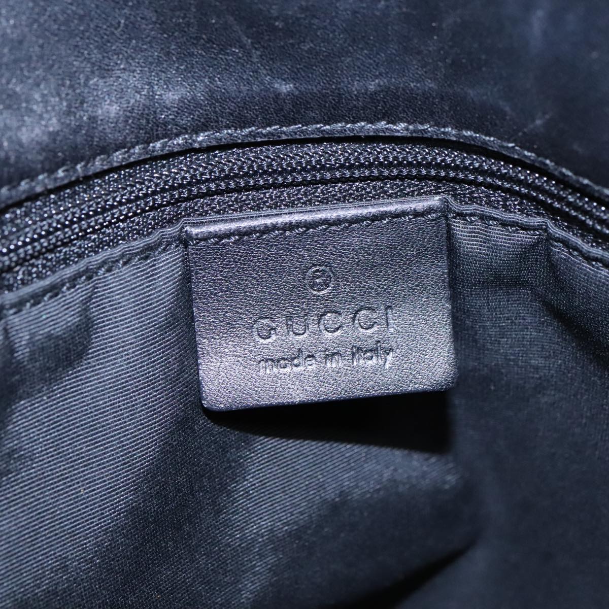 GUCCI GG Canvas Tote Bag Black Silver 91840