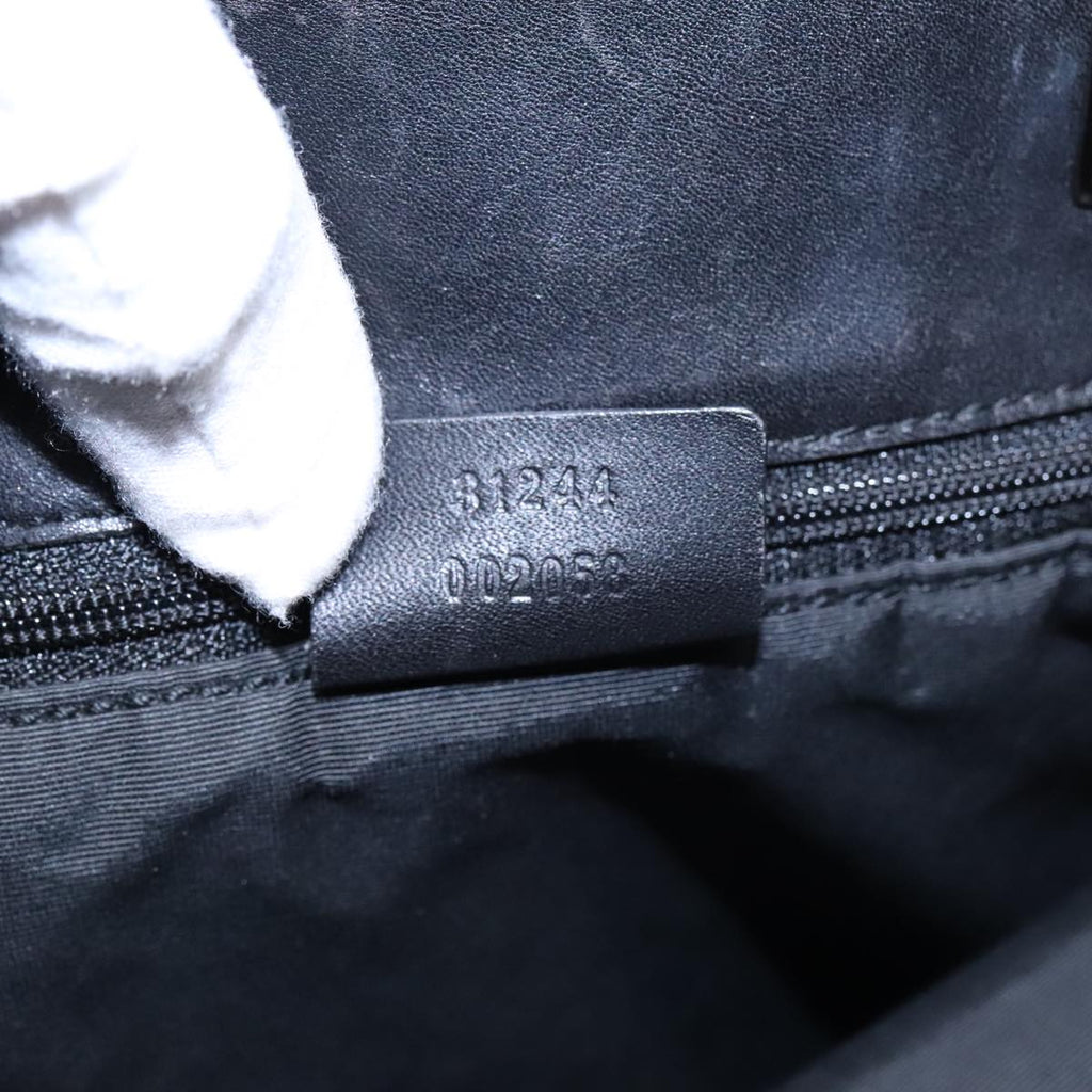 GUCCI GG Canvas Tote Bag Black Silver 91840