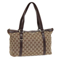 GUCCI GG Canvas Tote Bag Beige Gold 141470 91844
