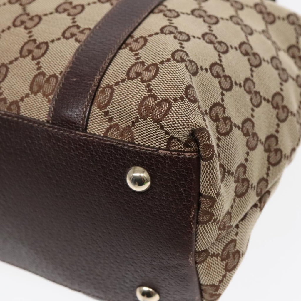 GUCCI GG Canvas Tote Bag Beige Gold 141470 91844