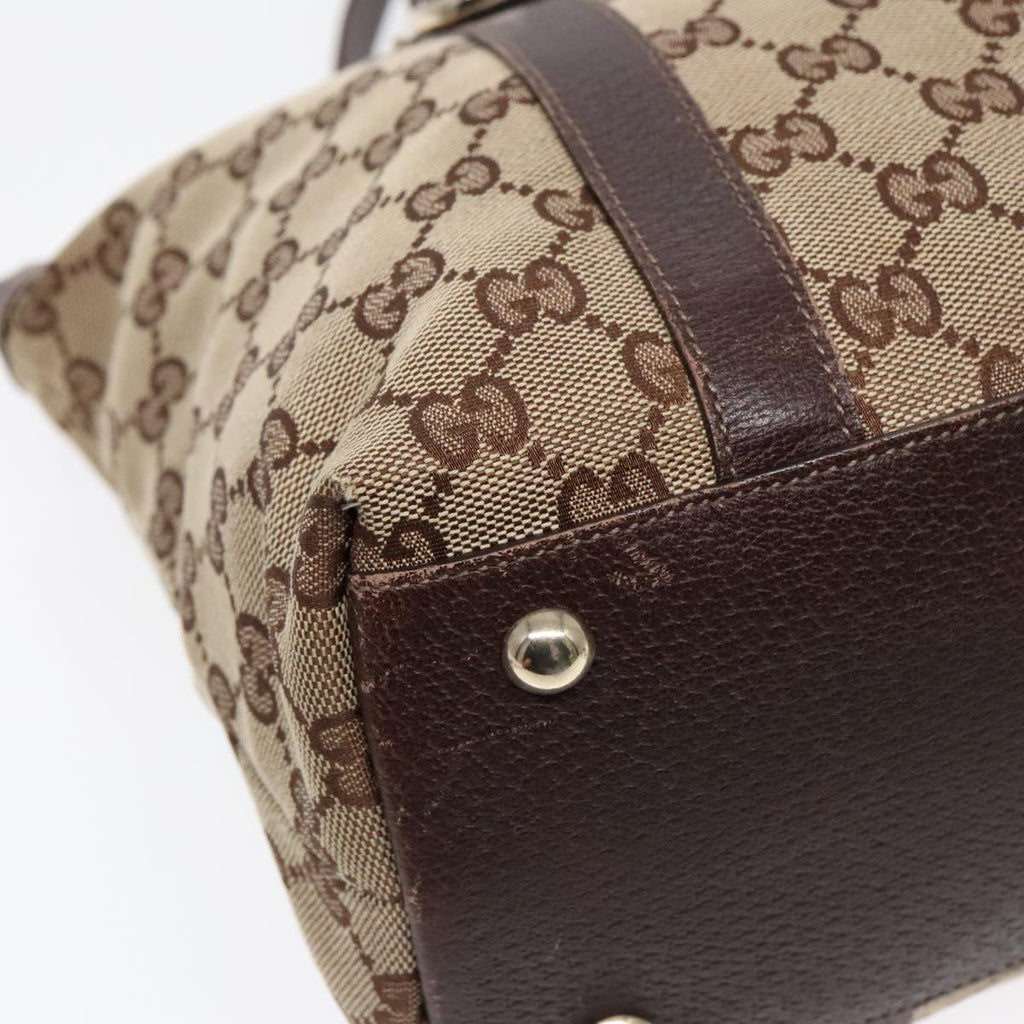 GUCCI GG Canvas Tote Bag Beige Gold 141470 91844