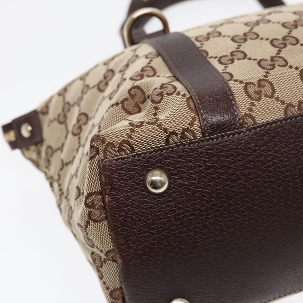 GUCCI GG Canvas Tote Bag Beige Gold 141470 91844