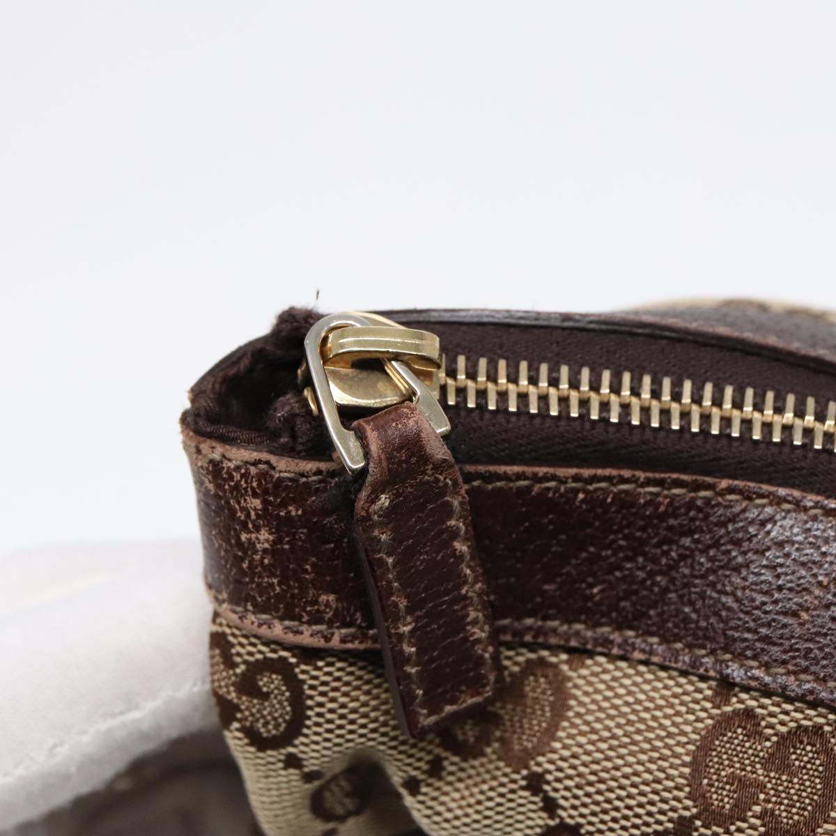 GUCCI GG Canvas Tote Bag Beige Gold 141470 91844