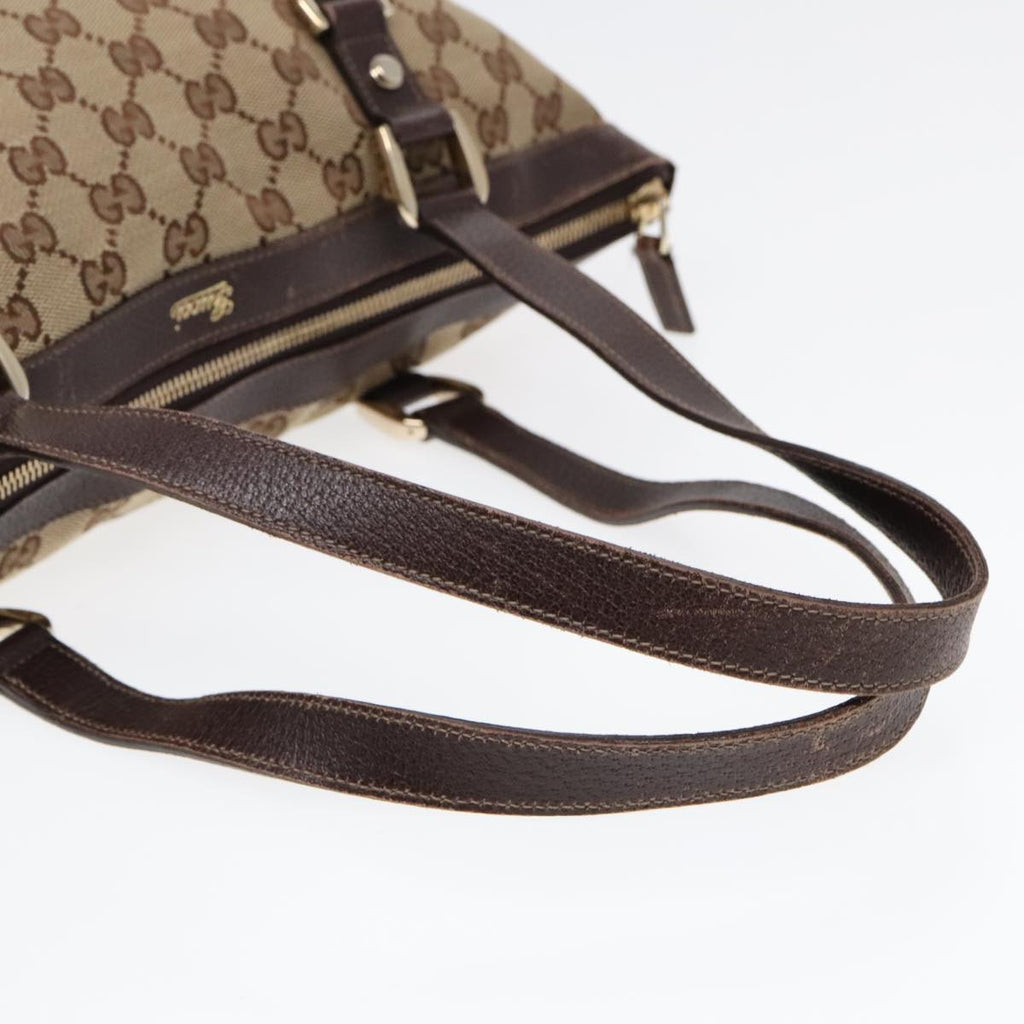 GUCCI GG Canvas Tote Bag Beige Gold 141470 91844