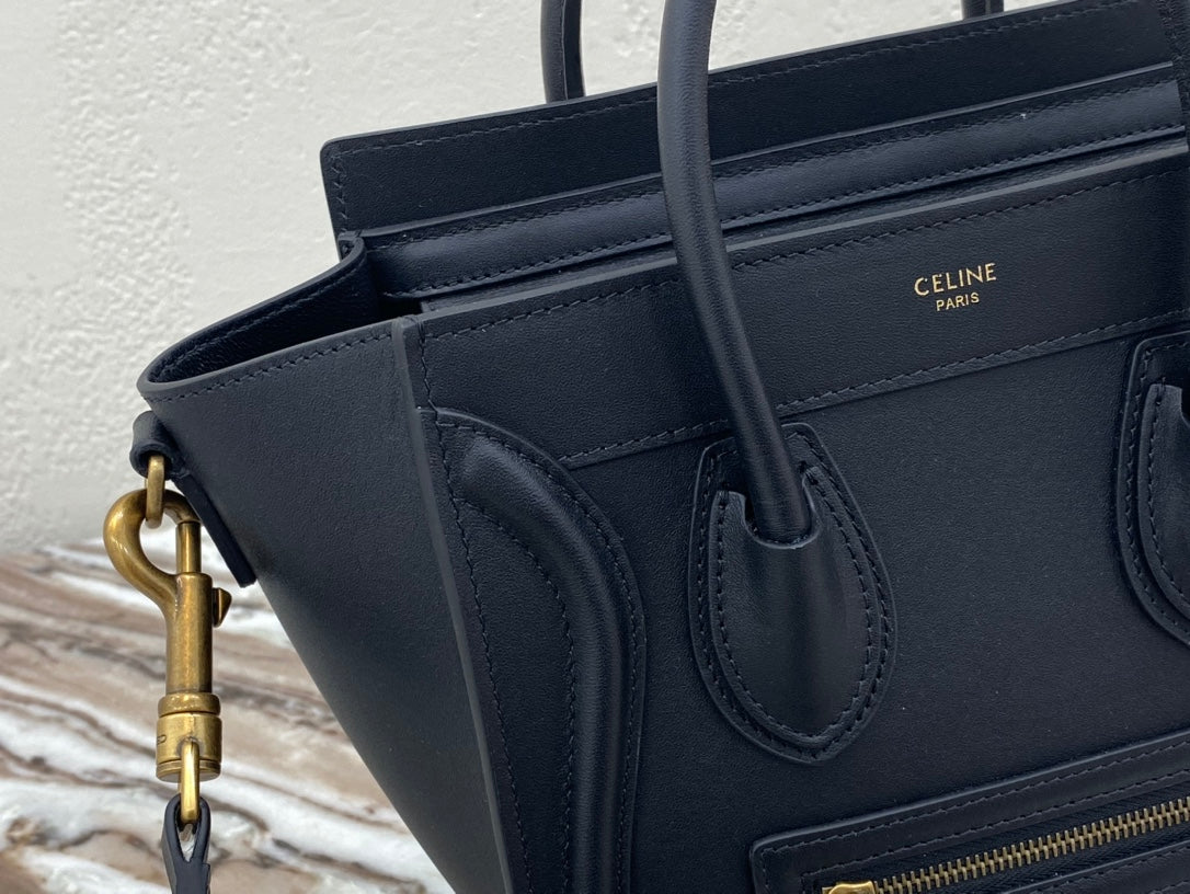 GLAMI Nano LuGucciage Bag In Drummed Black For Women 8in/20cm 189243HSC.38NO