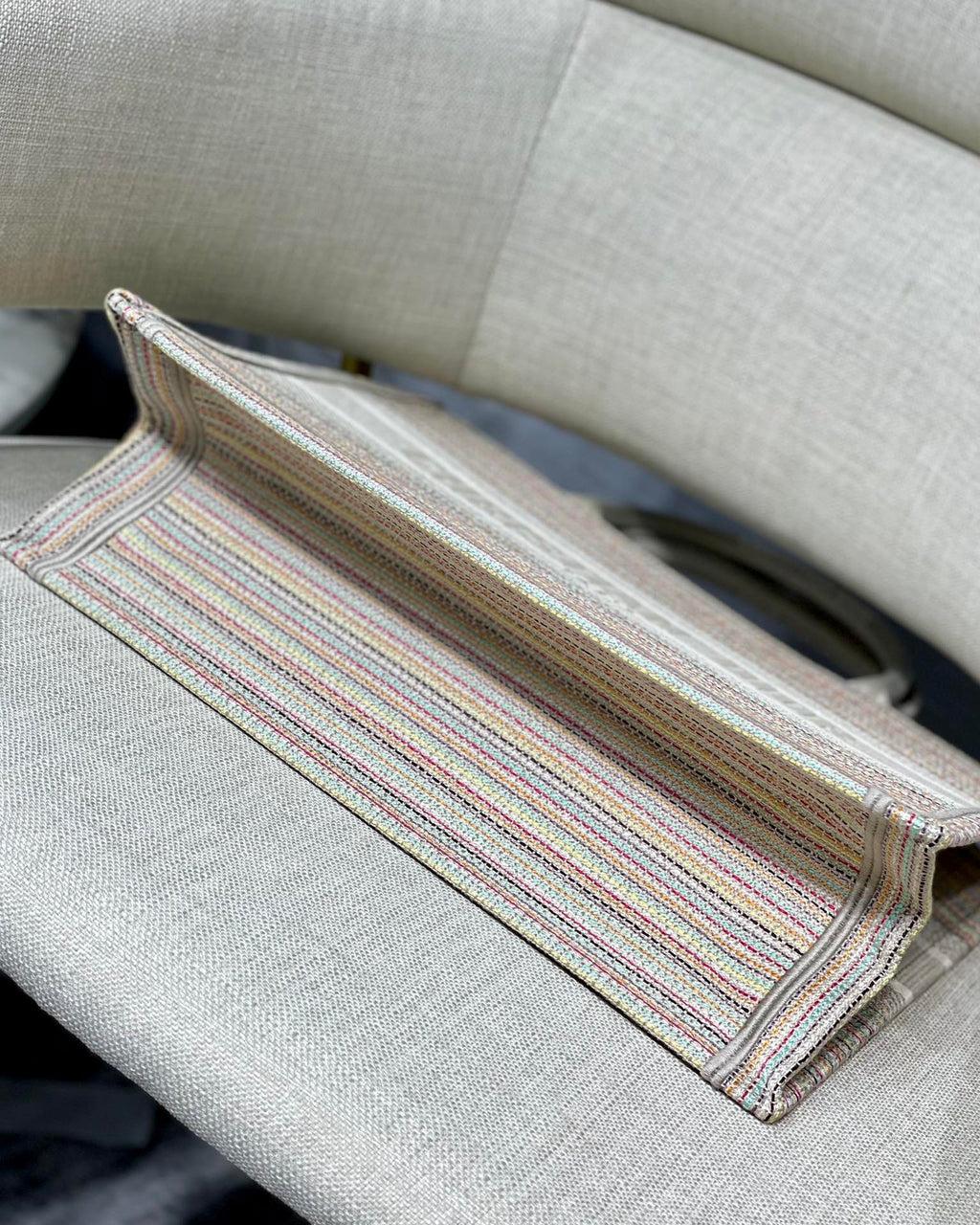 GLAMI MeGLAMIum Book Tote Bag Canvas Stripes Embroidery For Women 36cm/16.5in CD