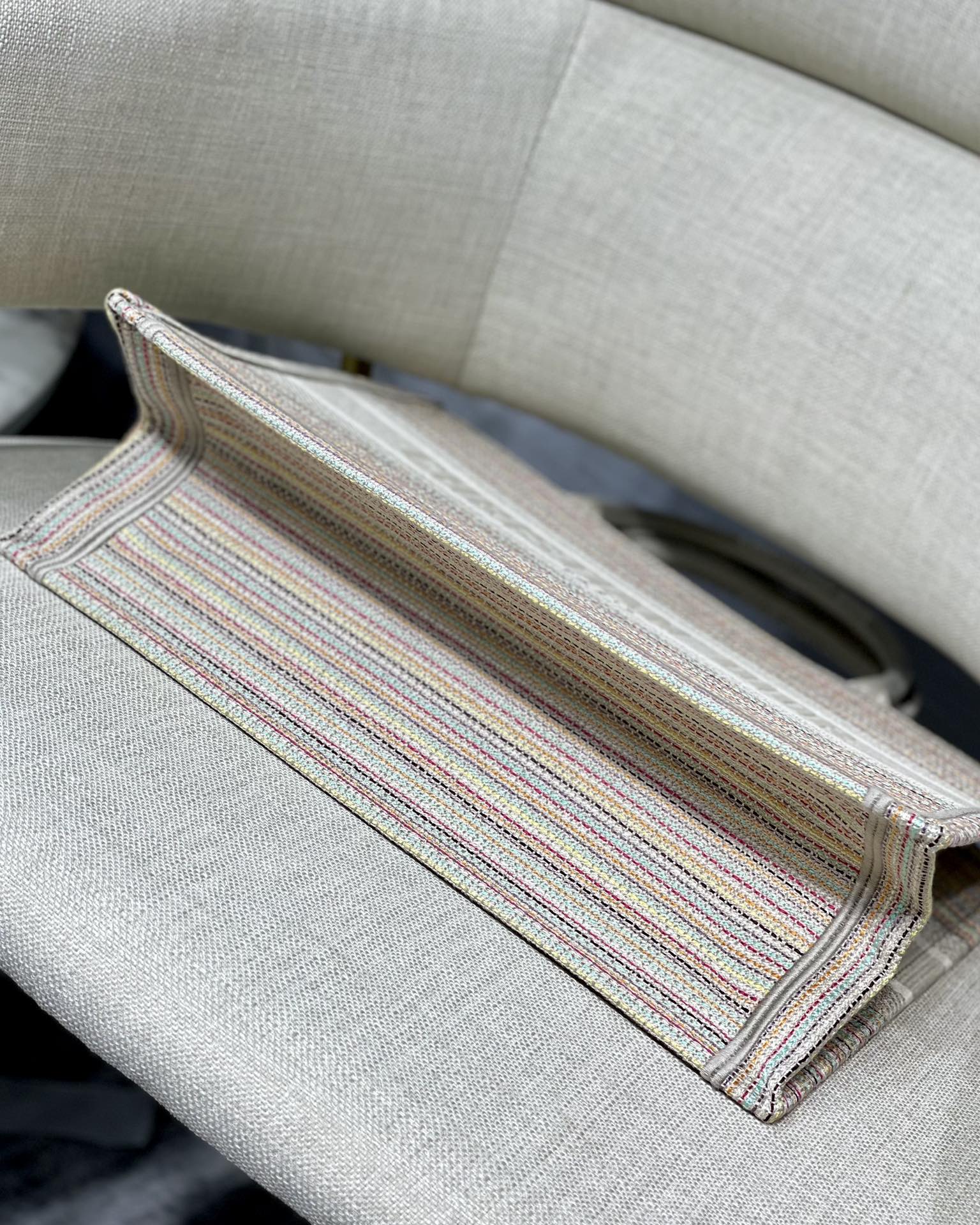 GLAMI MeGLAMIum Book Tote Bag Canvas Stripes Embroidery For Women 36cm/16.5in CD