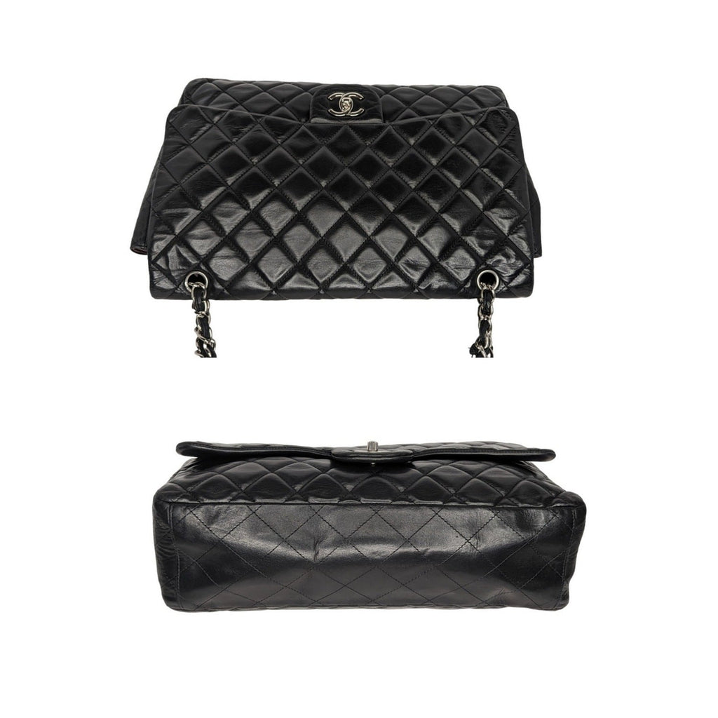 Chanel Lambskin Quilted Maxi Classic Single Flap Black