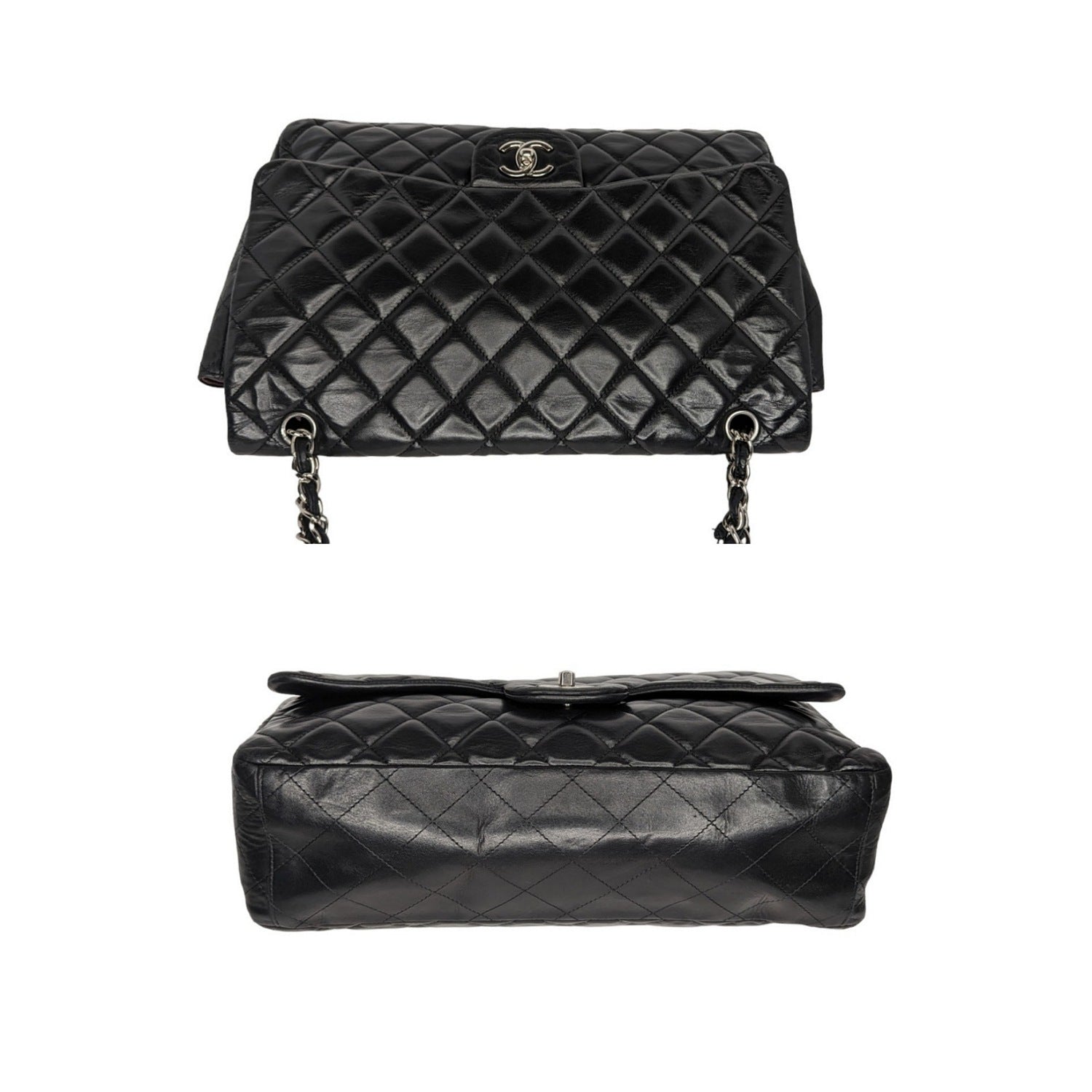 Chanel Lambskin Quilted Maxi Classic Single Flap Black