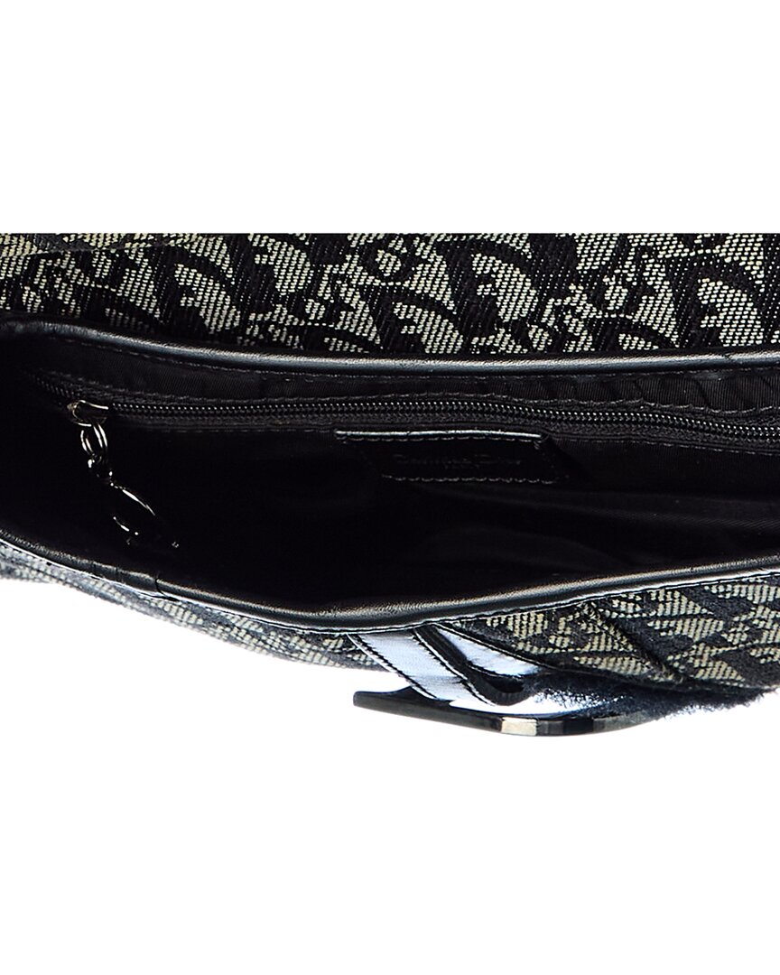 Dior Black Canvas Oblique Saddle Bag ( )