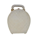 CHANEL Vanity Hand Bag Leather White CC 92088